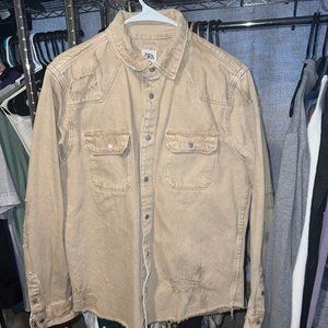 Beige distressed Jean Jacket